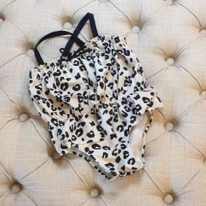 Leopard Print One Piece Swim Suit